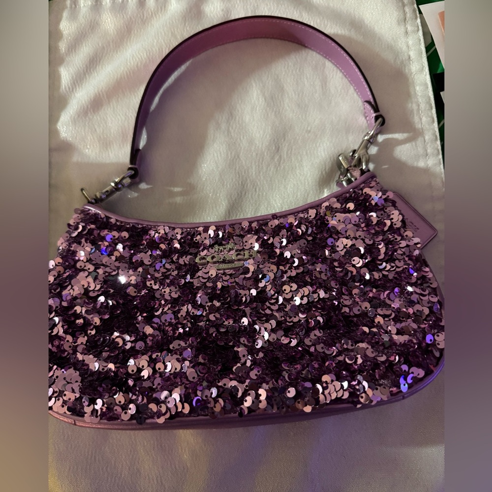 Coach Teri Shoulder Bag ~ Lilac Sequins